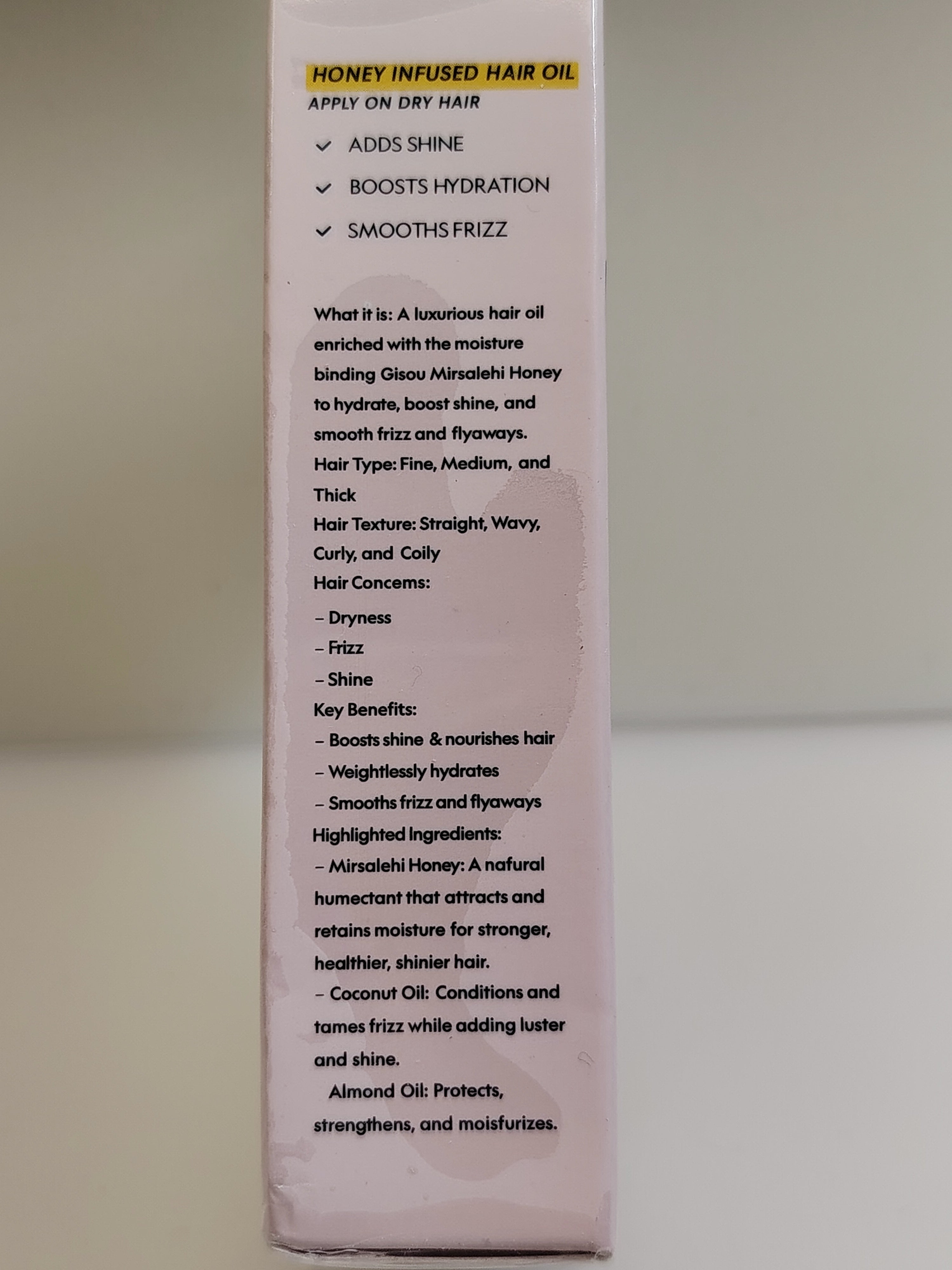 Huile capillaire au miel, Gisou 20 ml