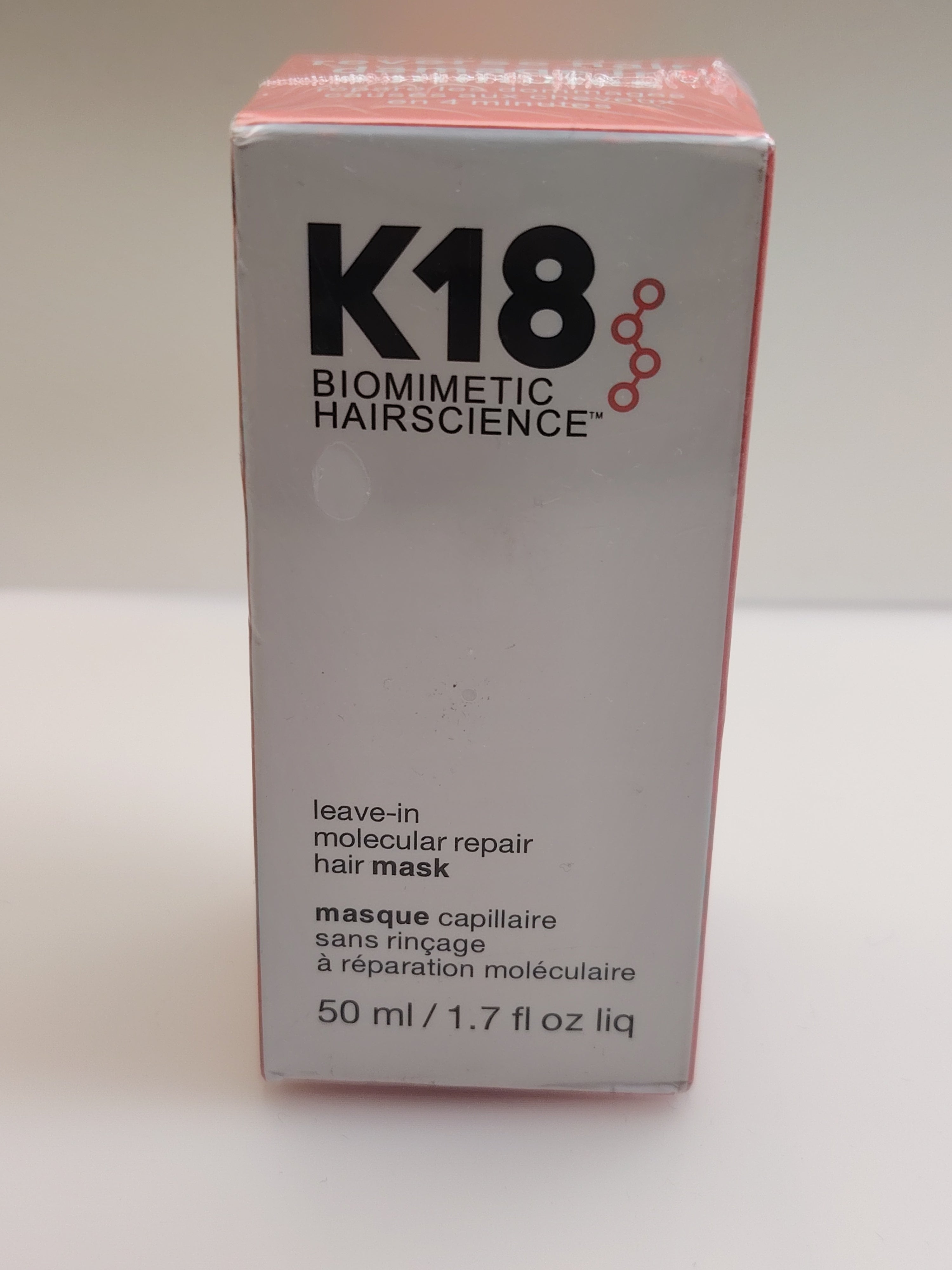 Masque capillaire sans rinçage K18. 50ml