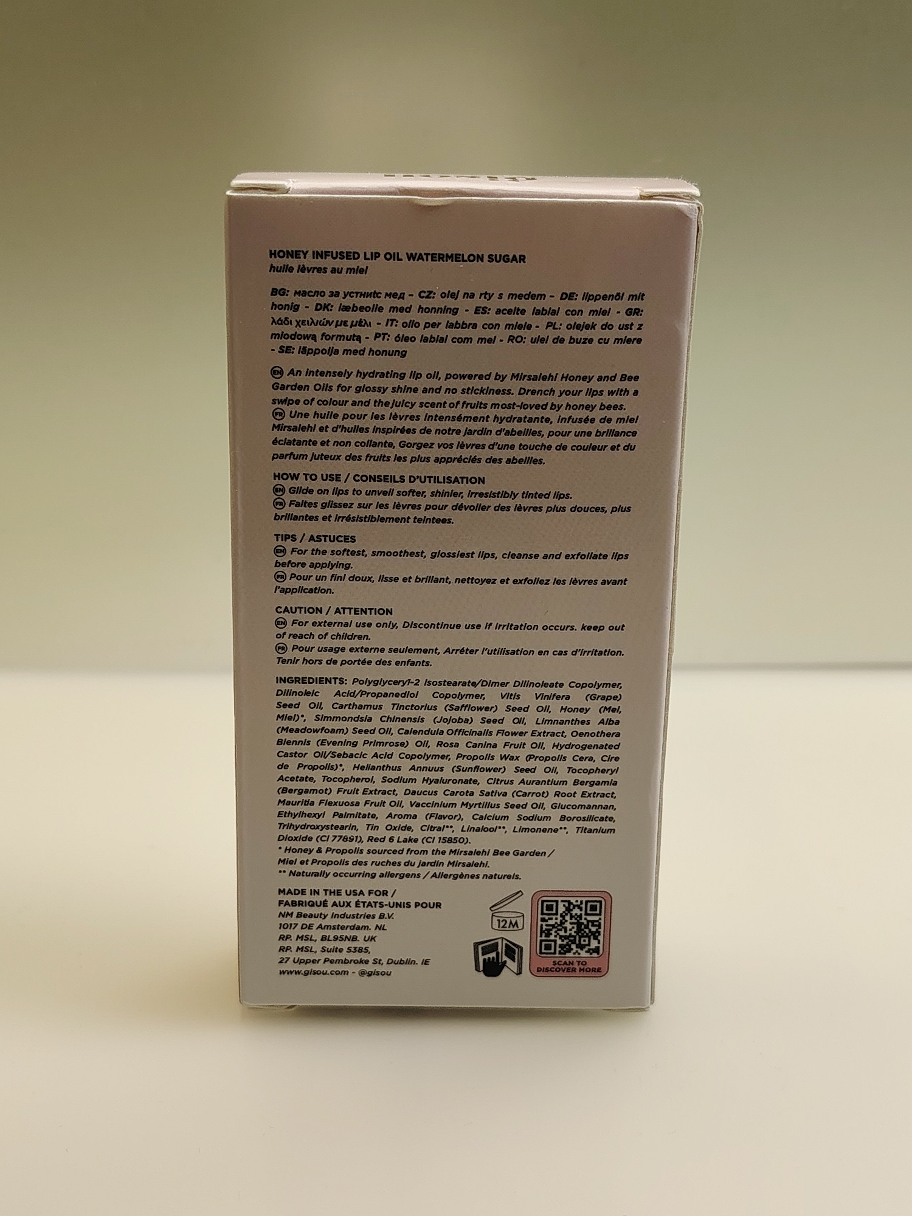 Huile à lèvres infusée au miel "Pastèque sucrée" Gisou